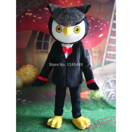 Black Owl Mascot Costume Adult Owl Costume