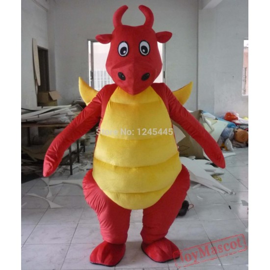 Adult Red Dragon Mascot Costume