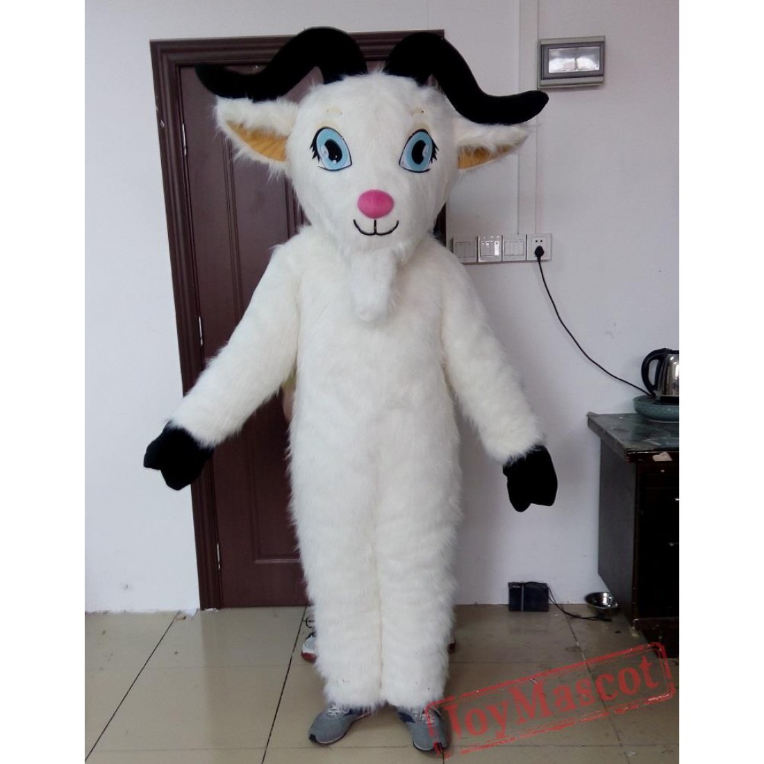 Adult Goat Sheep Mascot Costume White Sheep Costume.