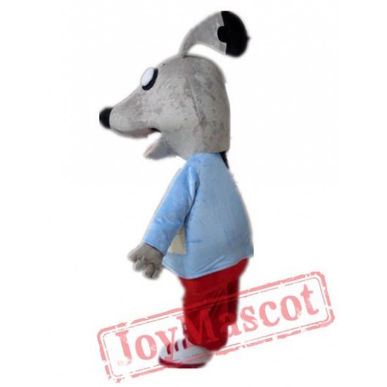 Funny Grey Dog Mascot Dog Mascot Costume For Adult