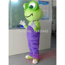 Funny Adult Frog Mascot Costume With Purple Clothes