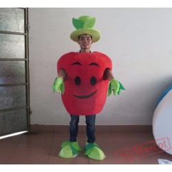100% Kind Shooting Red Apple Mascot Costume With Smile Apple Costume For Adult