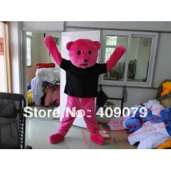 Pink Adult Bear Mascot Costume