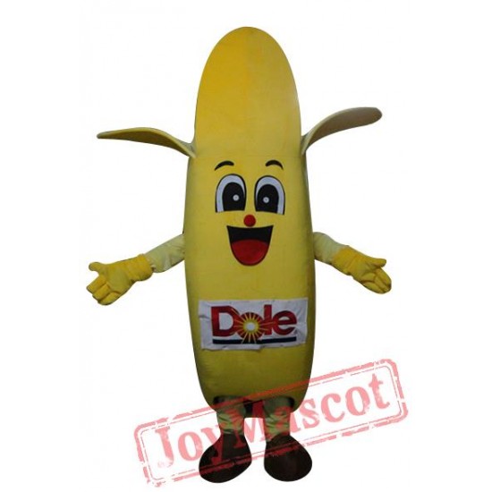 Banana Mascot Costume With Smiling Face For Adult