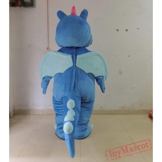 Blue Dinosaur Mascot Costume For Adult