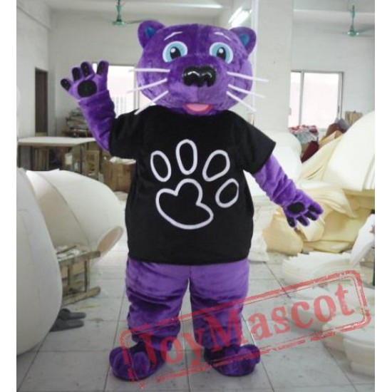 Purple Panther Mascot Costume For Adult