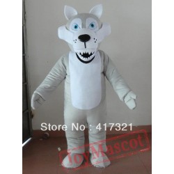 Adult Light Grey Wolf Mascot Costume