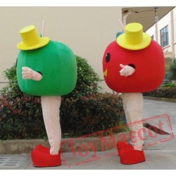 Big Green /Red Apple Mascot Costume Adult Apple Costume