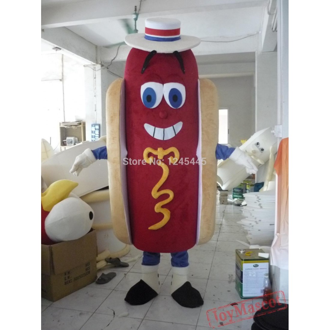 Handmade Plush Hot Dog Mascot Costume Adult Hot Dog Costume.
