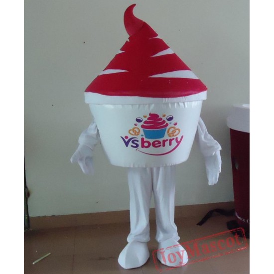 Custom-Made Red Ice Cream Mascot Costume For Adults Adult Yogurt Costume Ice Cream Costume