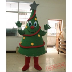 Happy Christmas Tree Mascot Costume Adult Tree Costume