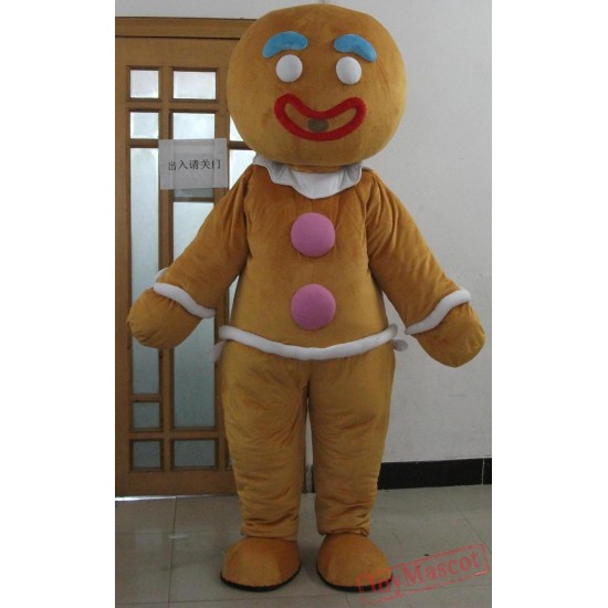 Adult Christmas Gingerbread Man Costume Mascot