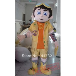 Mascot Cartoon Costume Explorer Boy For Adult
