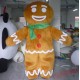 Green Scraf Adult Gingerbread Man Mascot Costume