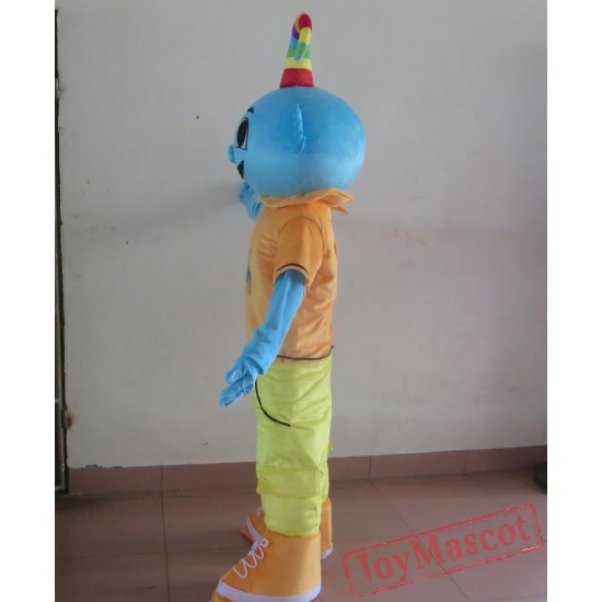 Adult Blue Alien Mascot Costume