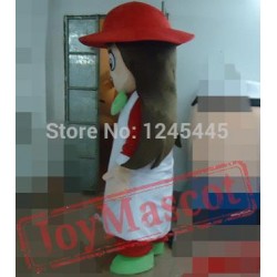 Long Hair Girl Mascot Costume For Adults