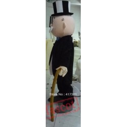 Old Gentleman Mascot Cartoon Costume For Adult
