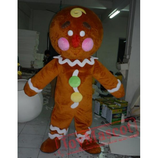 Adult Gingerbread Man Mascot Costume For Christmas