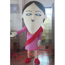 Adult Long Face Girl Mascot Costume