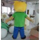 Grinning Boy With Yellow Hair Mascot Costume Boy Mascot For Adults