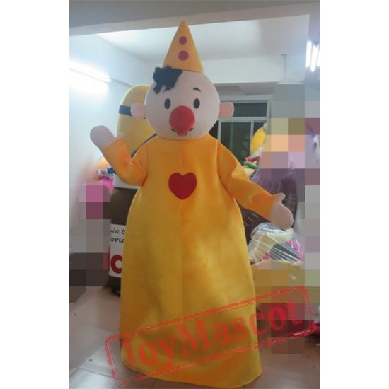 Clown In Yellow Mascot Costume For Adults Clown Mascot