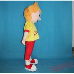 Yellow Hair Boy Mascot Costume Adult Boy Costume