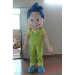 Blue Hair Boy Mascot Costume Adult Boy Costume