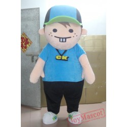 Fat Boy Mascot Costume Adult Blue Shirt Boy Costume