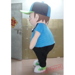 Fat Boy Mascot Costume Adult Blue Shirt Boy Costume