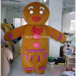 Adult Mascot Costume Gingerbread Man Mascot Costume