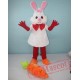White Bunny Rabbit Easter Mascot Costume with Carrot