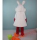 White Bunny Rabbit Easter Mascot Costume with Carrot