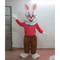 Easter Bunny Mascot Costume Adult Red Cloth Bunny Costume