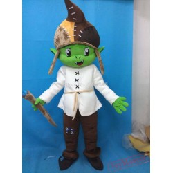 Plush Green Witch Elf Mascot Costume
