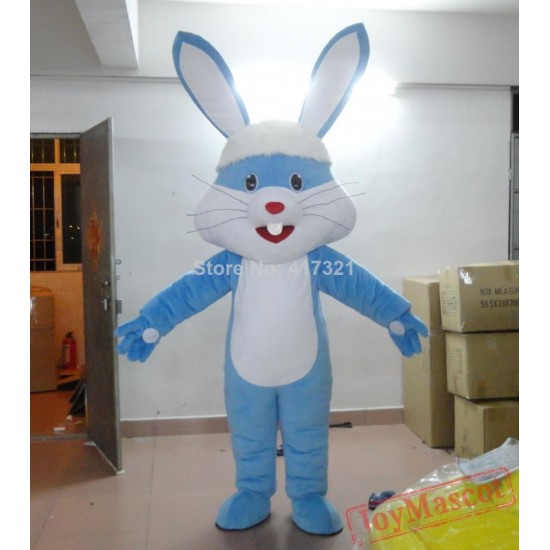 Blue Easter Bunny Mascot Costume For Adult