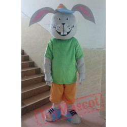 Green T-Shirt Adult Bunny Rabbit Mascot Costume