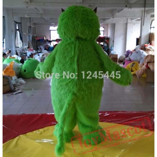 Adult Handmade Green Monster Mascot Costume With Long Tail