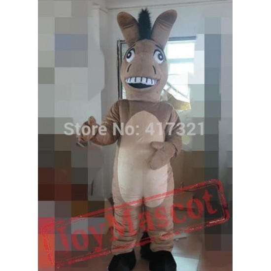 Brown Donkey Mascot Costume Adult Donkey Mascot