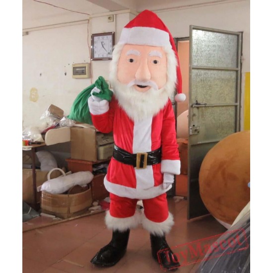 Green Bag Santa Mascot Costume Adult Santa Costume