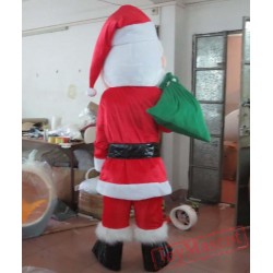 Green Bag Santa Mascot Costume Adult Santa Costume