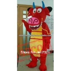 Adult Red Dragon Costume Mushu Mascot Costume