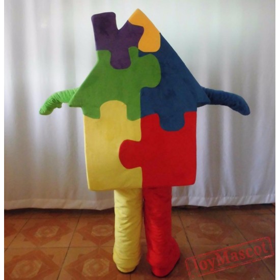 Building Block House Mascot Costume For Adults
