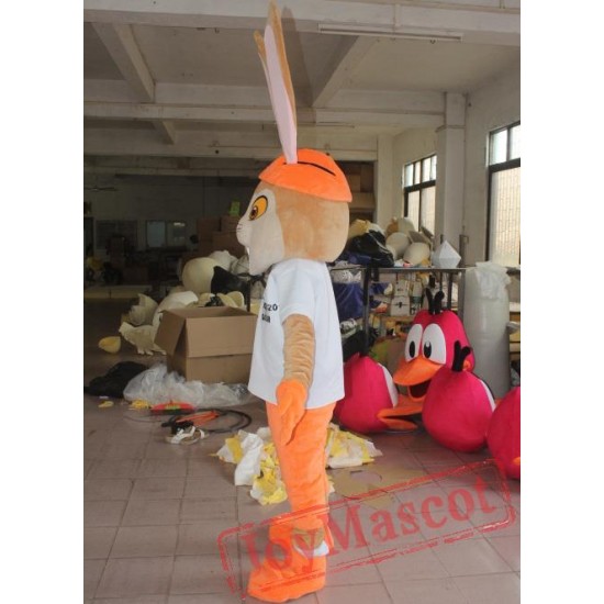 Adult Orange Rabbit Costume Plush Size Adult Rabbit Costume