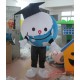 White & Blue Earth/World/Ball Mascot Costume For Adult