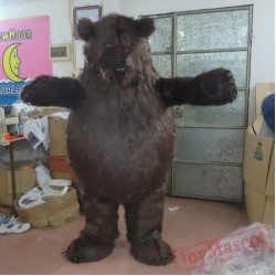 Furry Brown Polar Bear Mascot Costume For Adults Big Fat Polar Bear Mascot