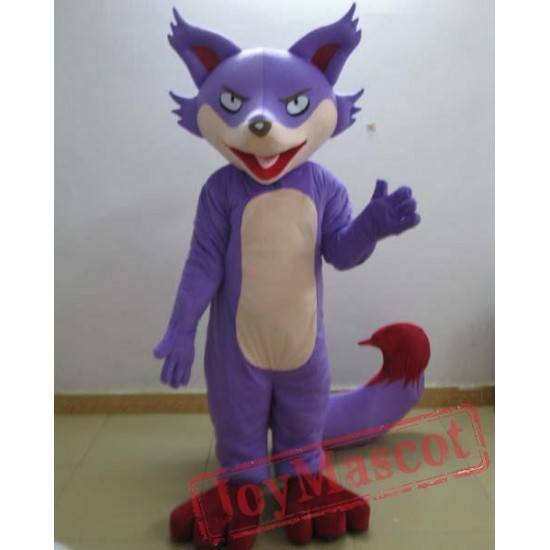 Purple Fox Mascot Costume For Adults