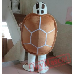 Brown And White Sea Turtle Mascot Costume For Adults