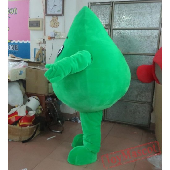 Adult Green Water Drop Mascot Costume