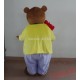 Teddy Bear Wearing A Yellow Jacket Mascot Costume Teddy Bear Mascot