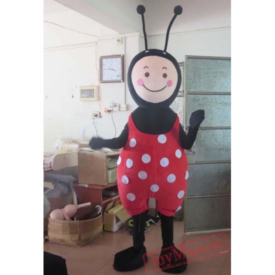Adult Black Ant Mascot Costume In Red/Green